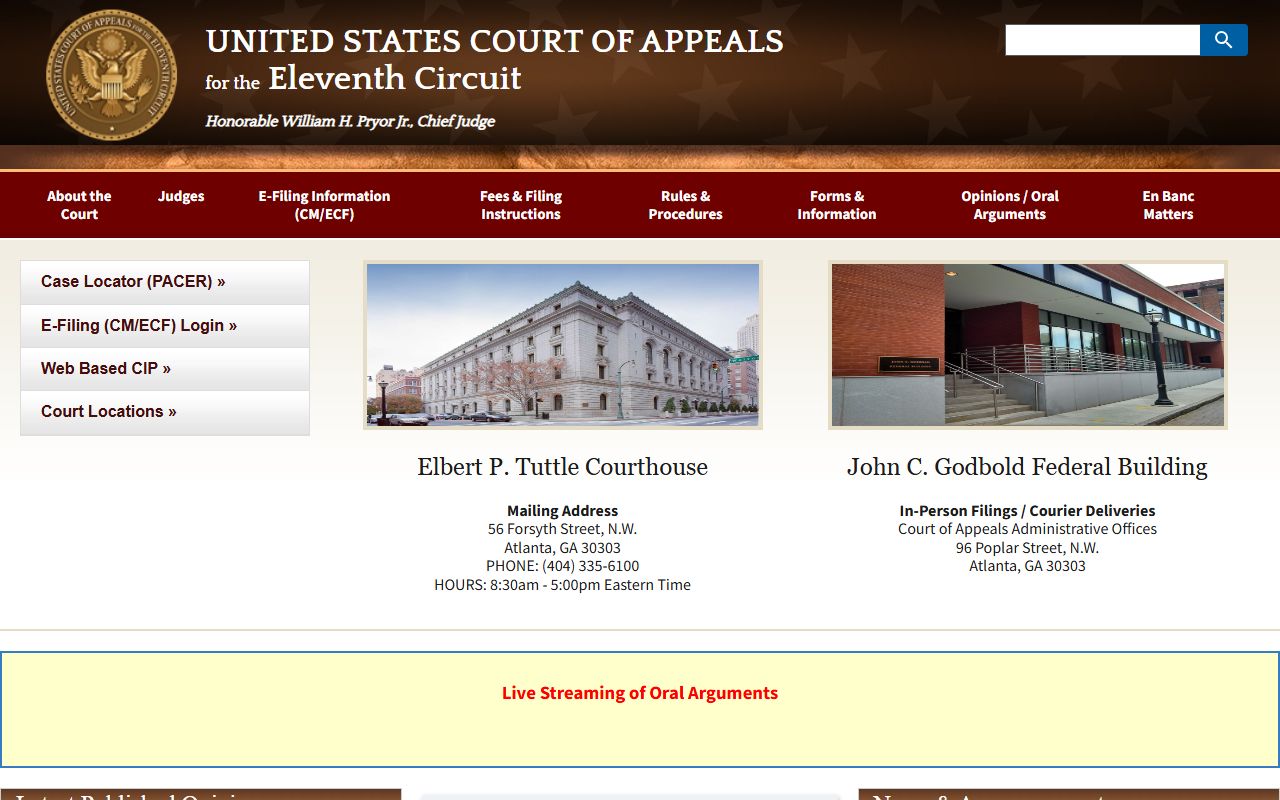 Fayette County court dockets Eleventh Circuit Court of Appeals