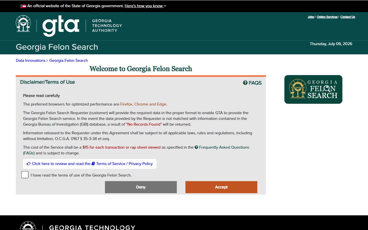 Fayette County court records Georgia Felon Search service