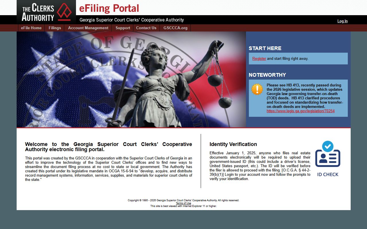 Fayette County court records GSCCCA eFile portal