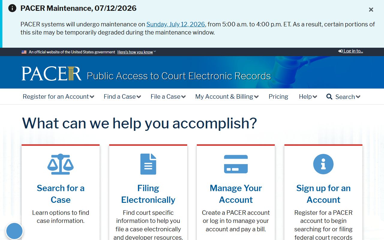 Fayette County court records PACER federal records access